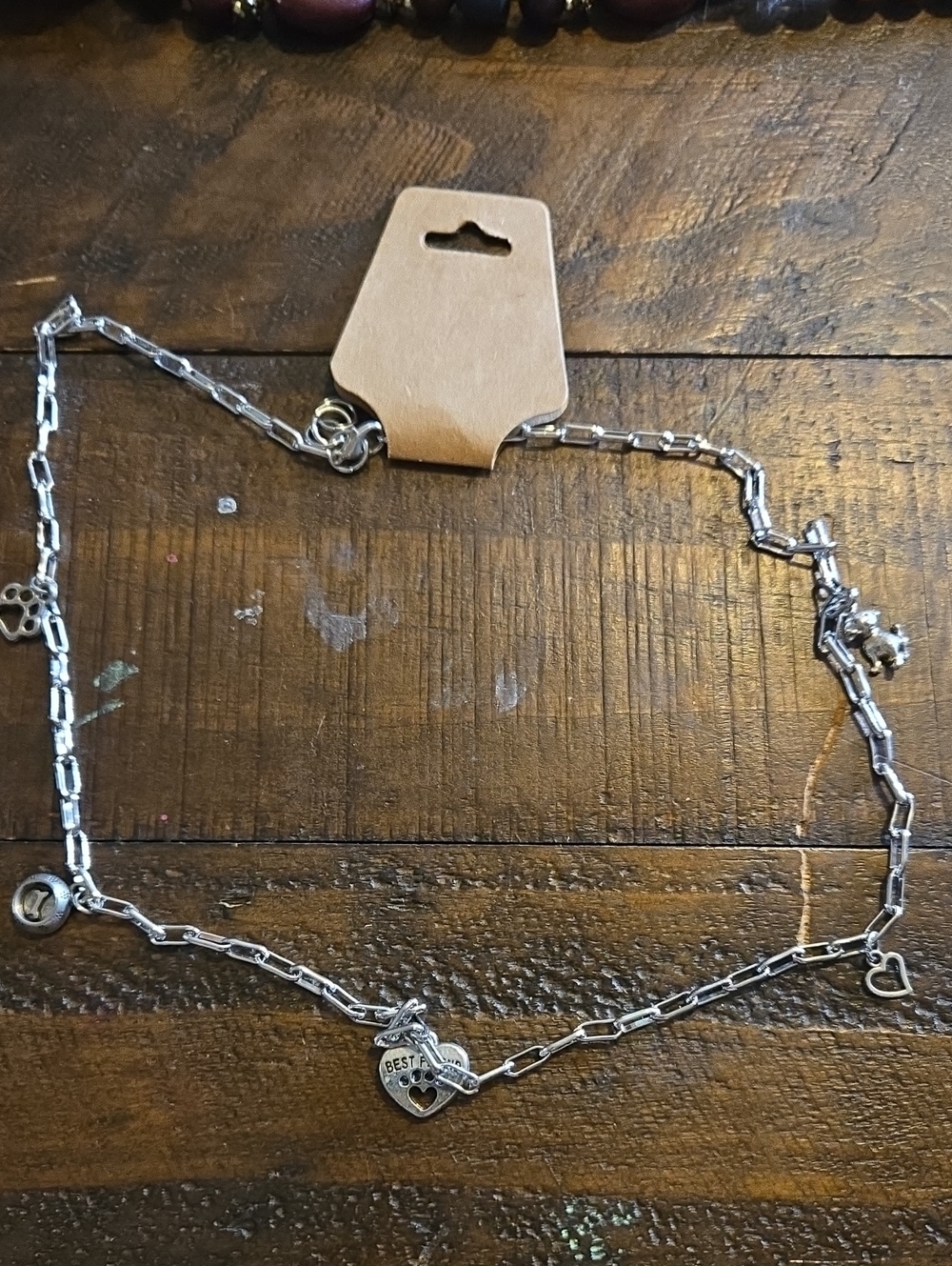 Silver Dog Themed Charm Necklace